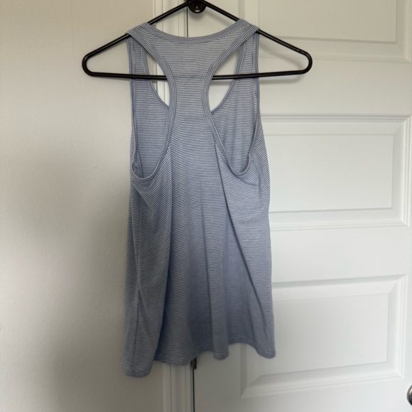 Athletic Works Light Blue Striped Racerback Tank - Picture 3 of 3